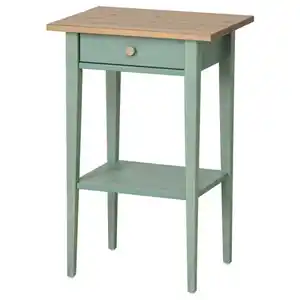 HEMNES Ablagetisch, graugrün/hellbraun lasiert, 46x35 cm