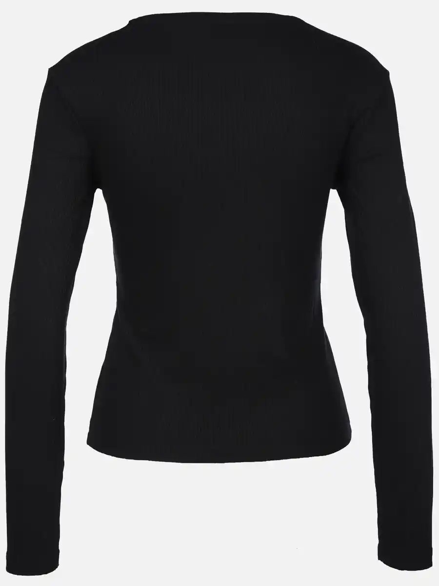 Bild 2 von Damen Langarmshirt in Ripp-Optik Schwarz