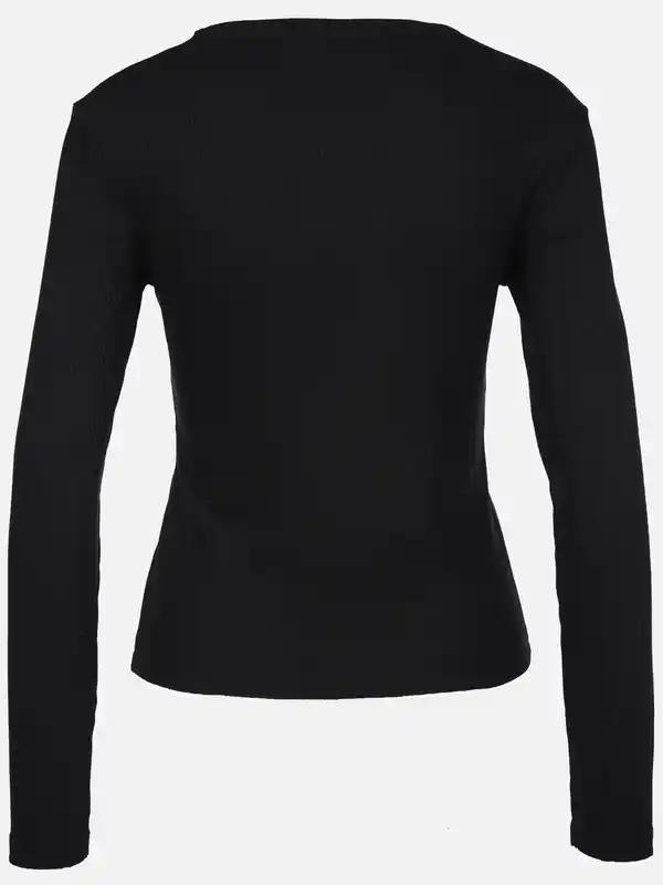 Bild 2 von Damen Langarmshirt in Ripp-Optik Schwarz