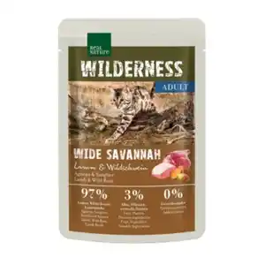 REAL NATURE WILDERNESS Nassfutter Katze, Adult, True Country 12x85 g Wide Savannah, Lamm und Wildschwein