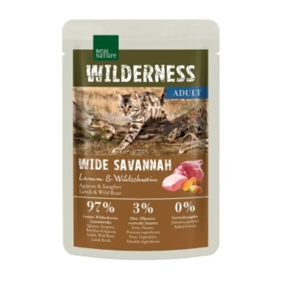 Bild 1 von REAL NATURE WILDERNESS Nassfutter Katze, Adult, True Country 12x85 g Wide Savannah, Lamm und Wildschwein