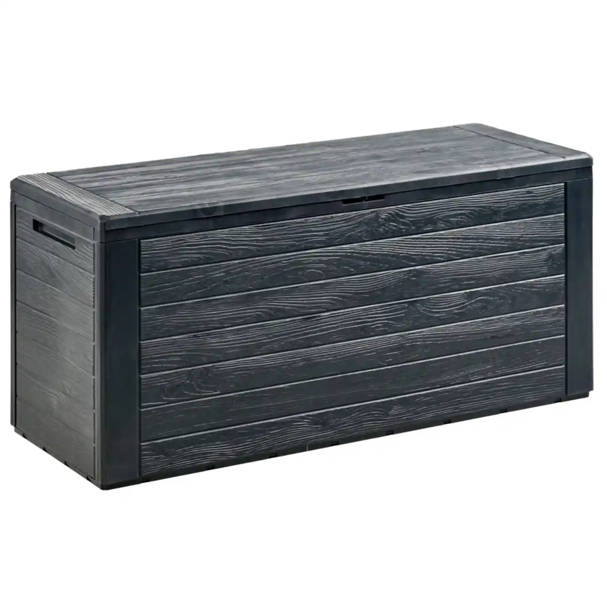 Bild 1 von Auflagenbox Woodebox 280 Liter aus Kunststoff, anthrazit mit Holzoptik