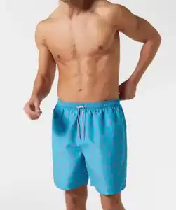Badeshorts Flamingos, hellblau