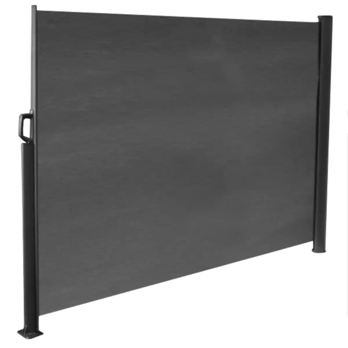 Bild 1 von Seitenmarkise grau 3 x 1,6 m mit schwarzem Aluminiumgestell