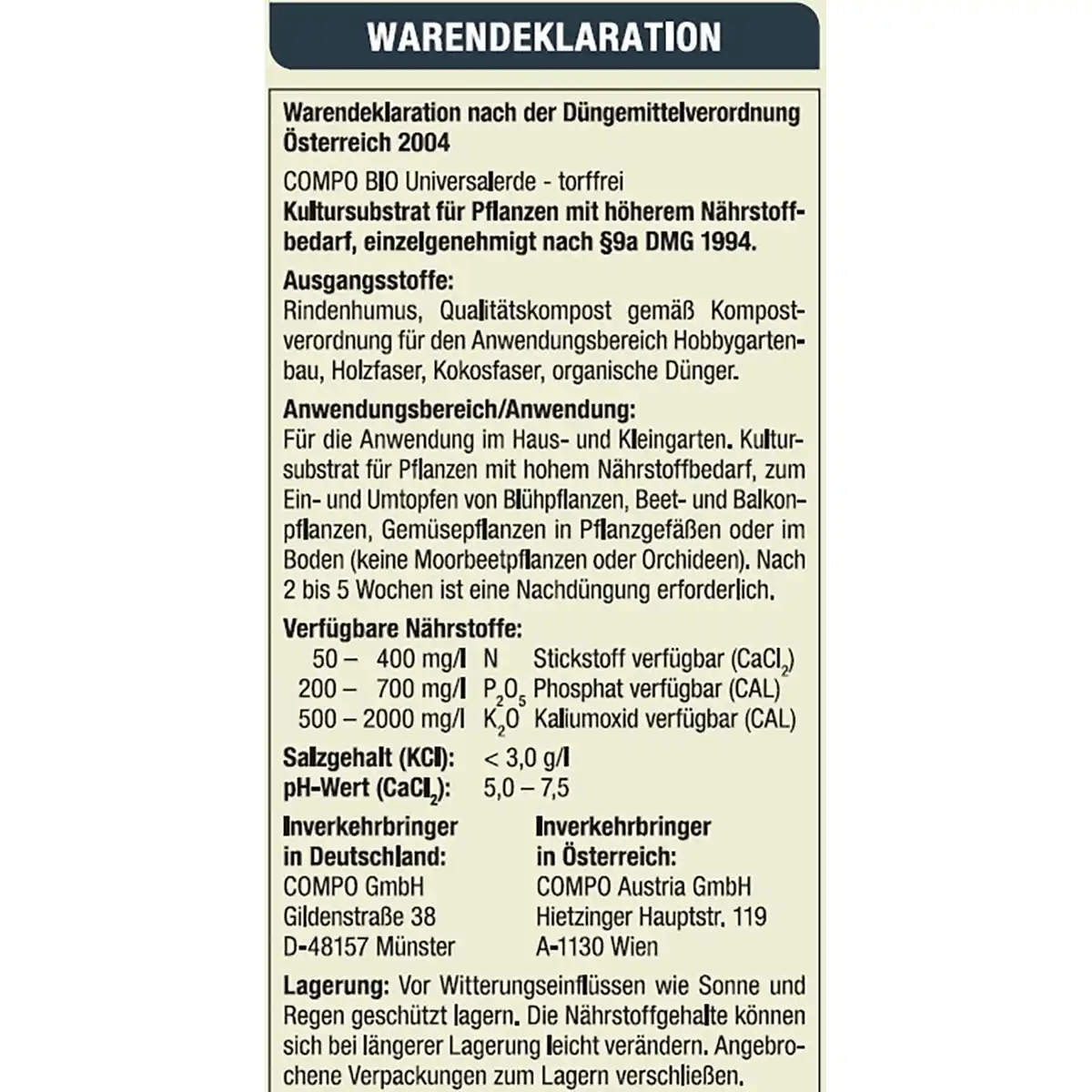 Bild 3 von Compo Bio Universal-Erde torffrei 40 l