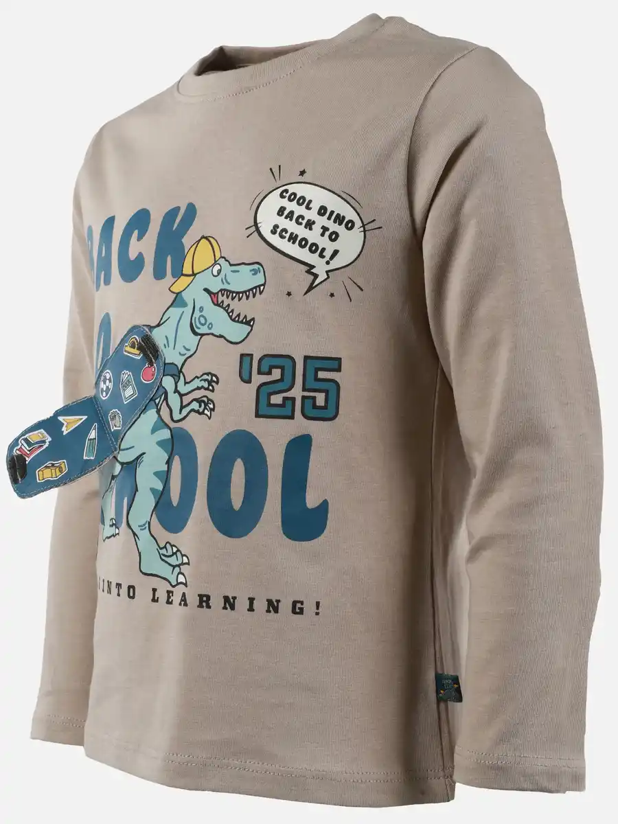 Bild 3 von Jungen Longsleeve mit Dinomotiv Braun