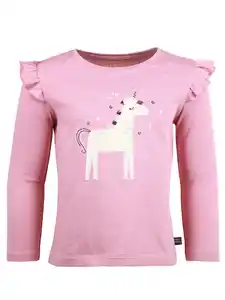 Mädchen Langarmshirt mit Einhornmotiv Pink