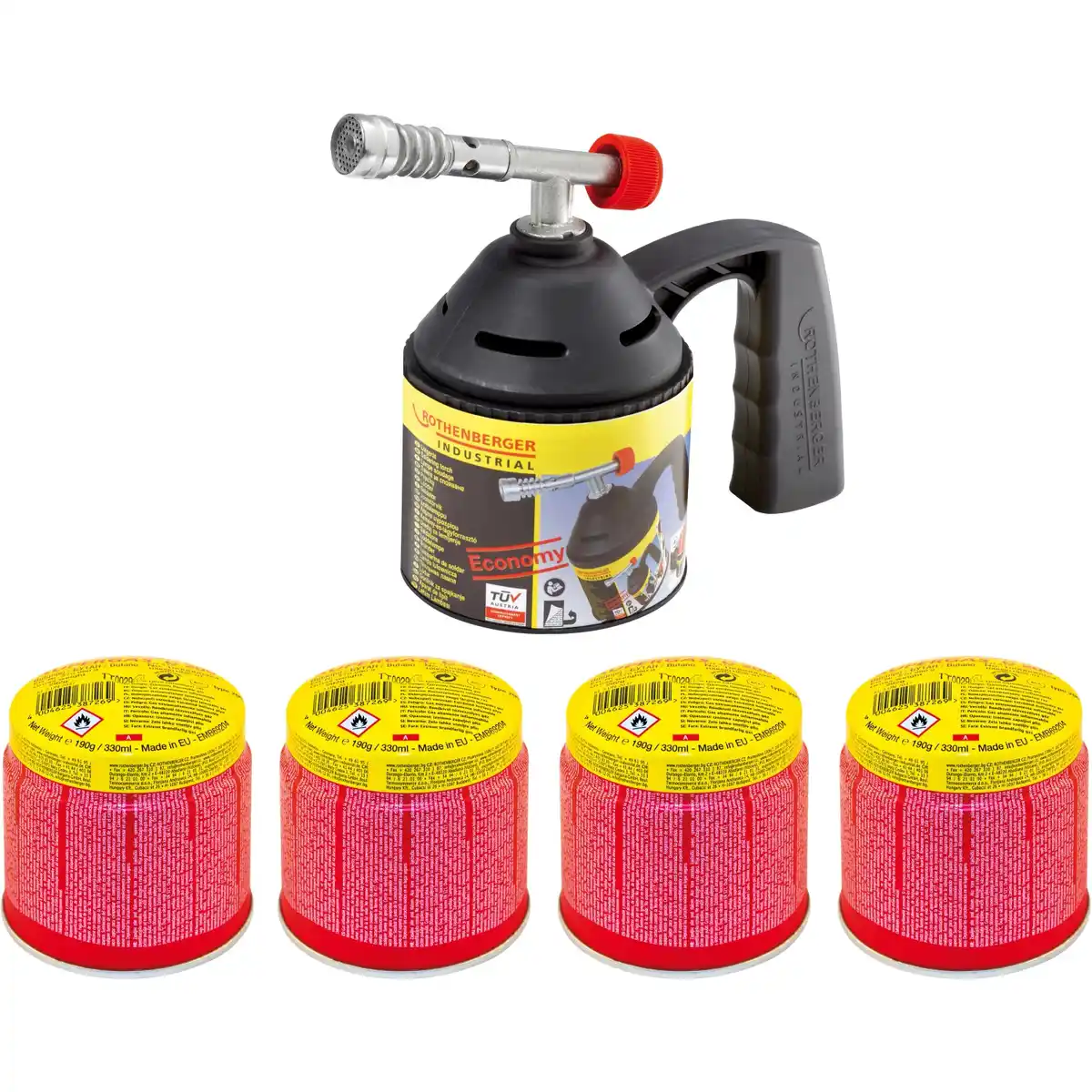 Bild 1 von Rothenberger Lötlampen RoFlame Economy Set inkl. 4 Gaskartuschen