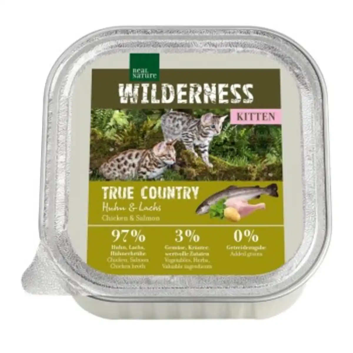Bild 1 von REAL NATURE WILDERNESS Nassfutter Katze, Kitten 16x100 g True Country, Huhn und Lachs