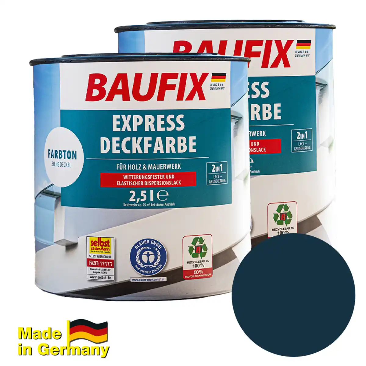 Bild 1 von 2 in 1 Express Deckfarbe, Saphirblau, 2er-Set