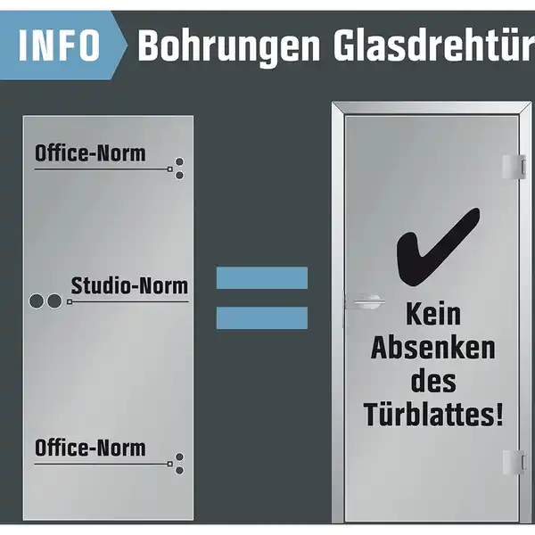 Bild 2 von Beschlag-Set für Glasdrehtüren Quadrat Alpha Profilzylinder Edelstahl Gebürstet
