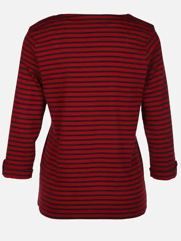 Bild 2 von Damen Streifenshirt mit 7/8 Ärmeln Rot