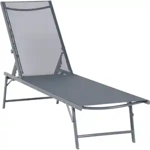 Sonnenliege Casma Stahl Polyester Grau