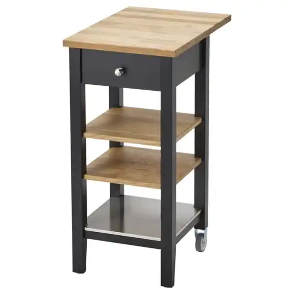 Bild 1 von STENSTORP Servierwagen, schwarzbraun/Eiche, 45x43x90 cm