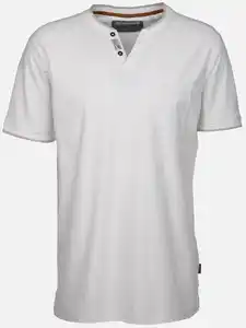 Herren Henleyshirt in melierter Streifenoptik Weiß