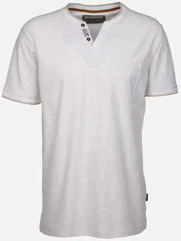 Bild 1 von Herren Henleyshirt in melierter Streifenoptik Weiß
