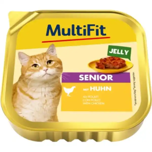 Bild 1 von MultiFit Nassfutter Katze Senior, in Gelee, Huhn 16x100 g