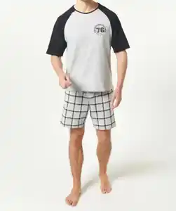 Kurzer Pyjama, hellgrau melange