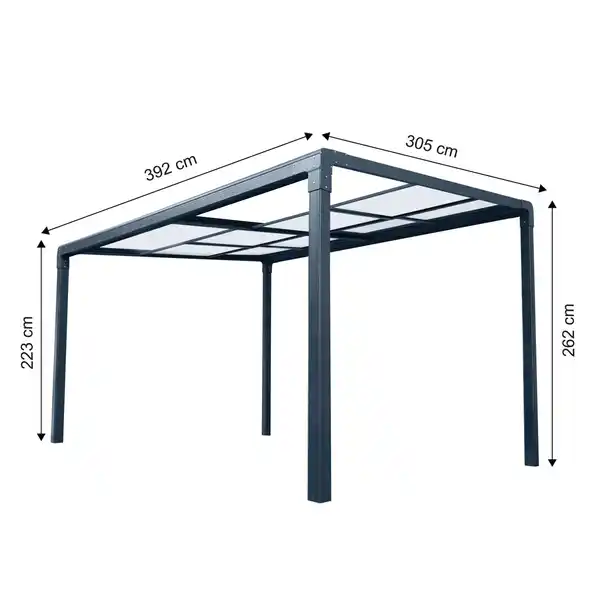 Bild 3 von Floraworld Terrassenüberdachung Air 2 Aluminium Anthrazit 392 cm x 305 cm