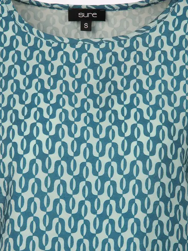 Bild 3 von Damen Shirt im Materialmix Blau