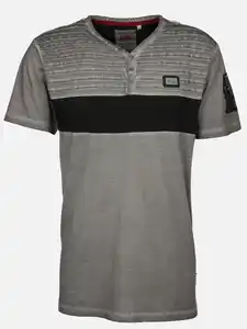 Herren Henleyshirt im Used Look Grau