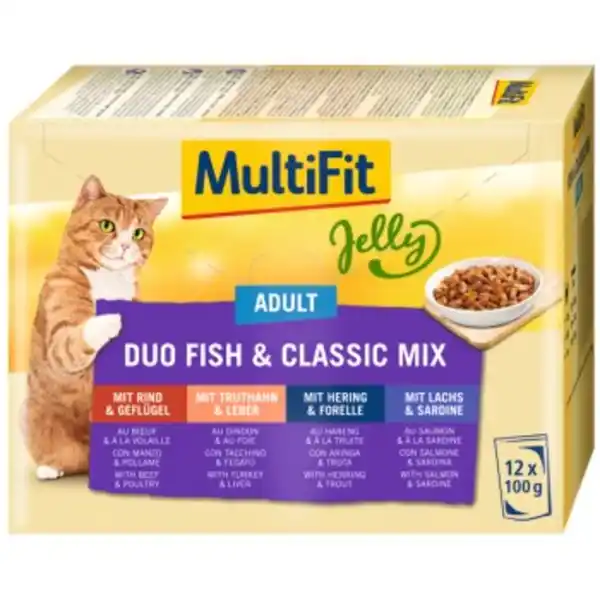 Bild 1 von MultiFit Adult Jelly Duo Fish & Classic Mix Multipack 12x100 g