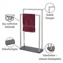 Bild 4 von Handtuchhalter Mod. Ravina Edelstahl glänzend, Handtuchständer mit Bodenplatte aus Glas