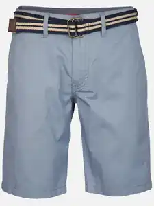 Herren Chino Bermuda mit Gürtel Blau