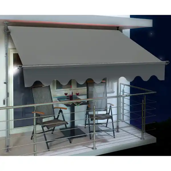Bild 1 von Renville Fallarmmarkise 2x1,5m Anthrazit mit LED-Beleuchtung