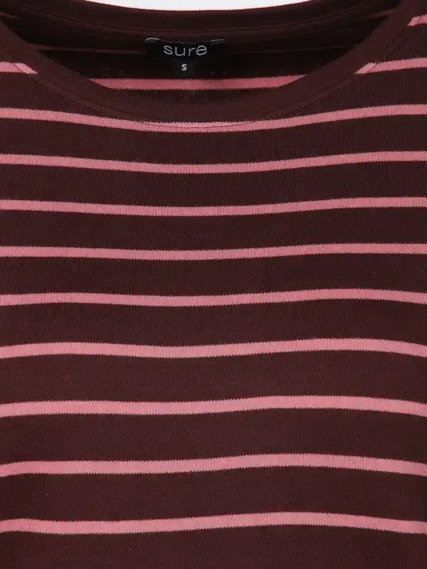 Bild 3 von Damen Streifenshirt mit 7/8 Arm Lila