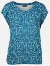Bild 1 von Damen Shirt mit Alloverprint und Gummibund Blau