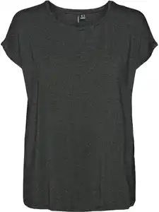 Vero Moda VMLAVA PLAIN SS TOP L Shirt Schwarz