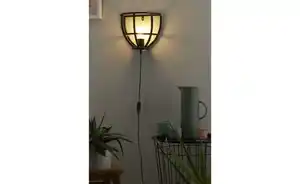 Wandleuchte, 1-flammig, Metall schwarz