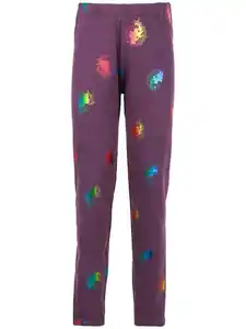 Mädchen Leggings mit Einhorn-Alloverprint Lila