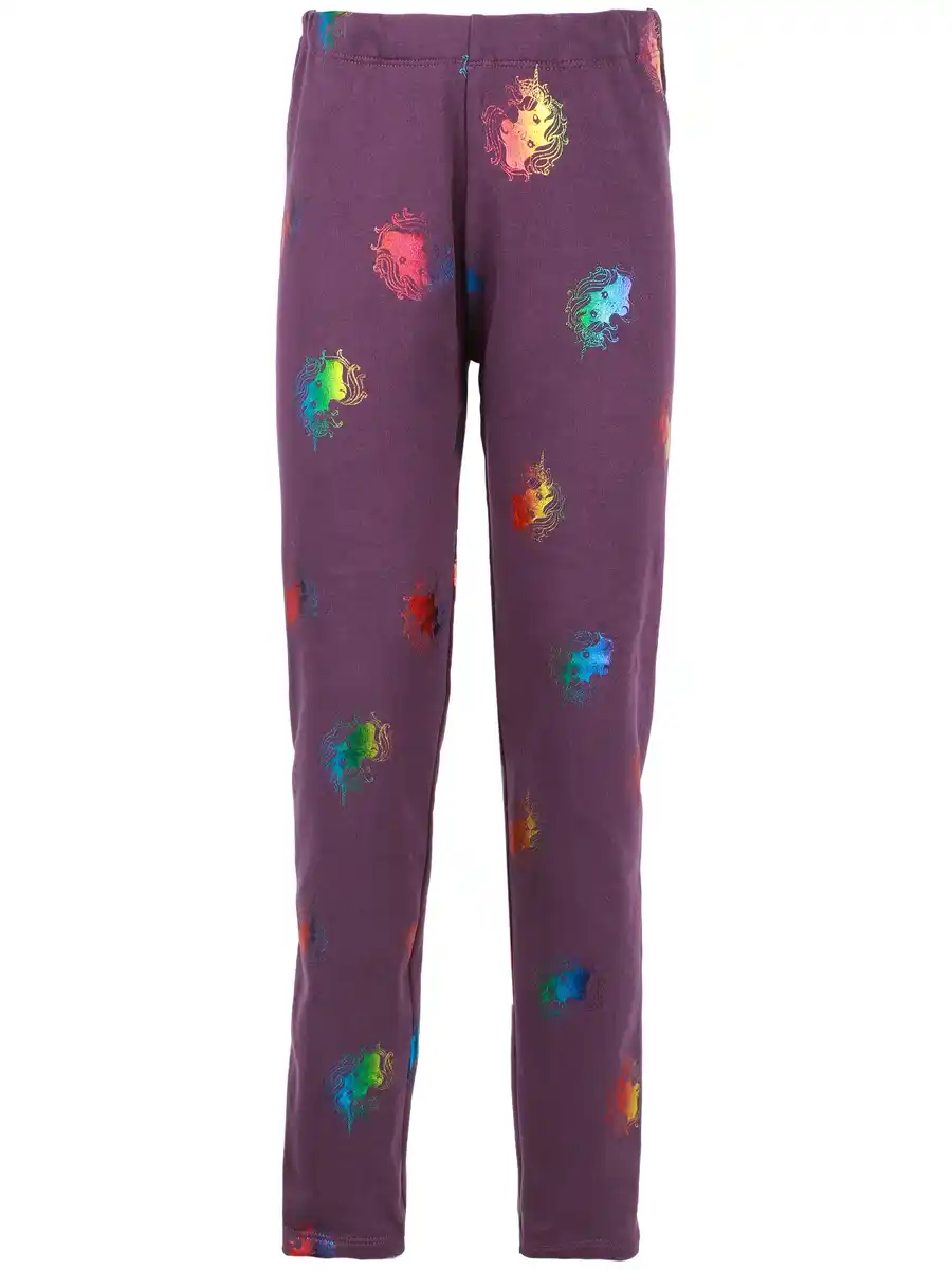 Bild 1 von Mädchen Leggings mit Einhorn-Alloverprint Lila