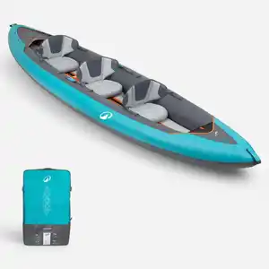 TRIBORD Kajak aufblasbar Drop Stich Hochdruckboden 2/3-Sitzer - 100+ blau