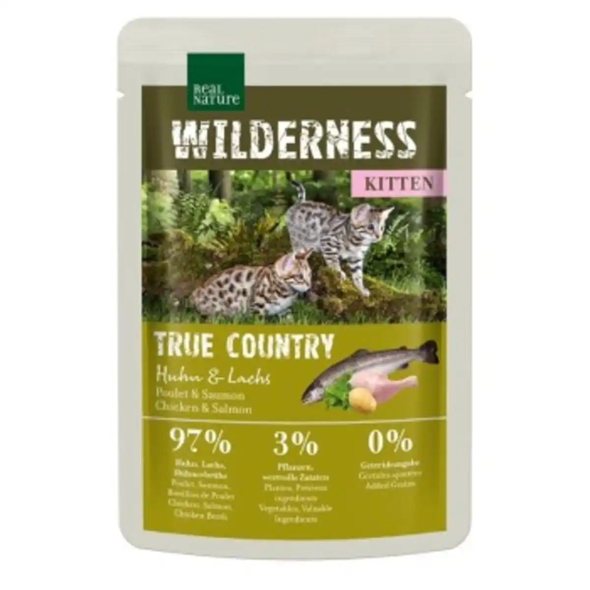 Bild 1 von REAL NATURE WILDERNESS Nassfutter Katze, Kitten 12x85 g True Country, Huhn und Lachs