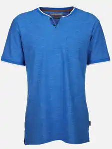 Herren Henleyshirt in melierter Streifenoptik Blau