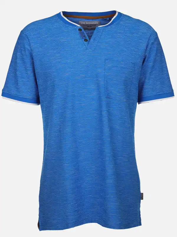 Bild 1 von Herren Henleyshirt in melierter Streifenoptik Blau