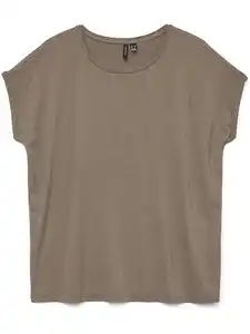 Vero Moda VMLAVA PLAIN SS TOP L Shirt Braun
