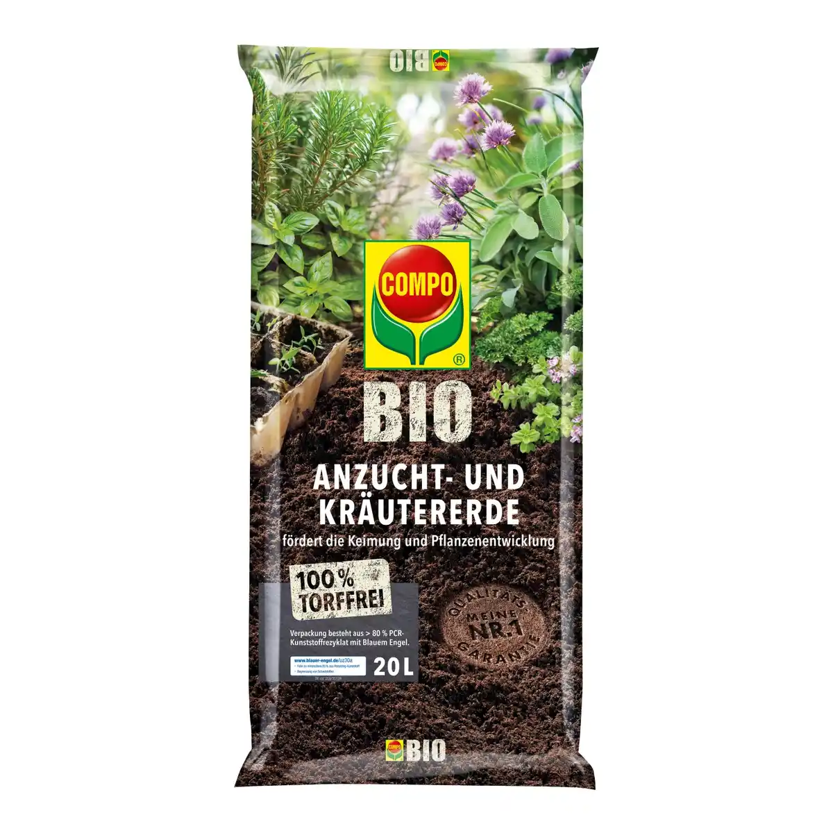 Bild 1 von Compo Bio Anzucht- und Kräutererde Torffrei 20 l