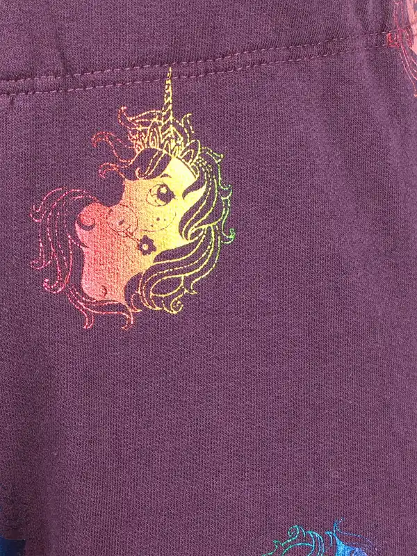 Bild 3 von Mädchen Leggings mit Einhorn-Alloverprint Lila