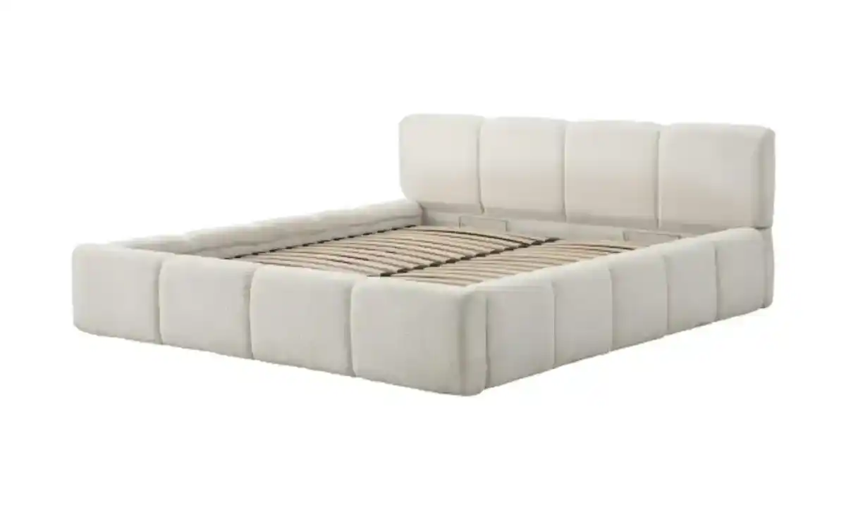 Bild 3 von Polsterbett in cremefarbenem Bouclé Palma