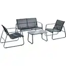 Bild 1 von Lounge-Set 4-teilig, 4-Sitzer mit Metallgestell, Tisch und Stühlen