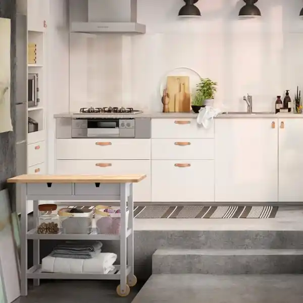 Bild 2 von FÖRHÖJA Servierwagen, Birke/grau, 100x43 cm