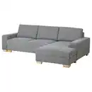 Bild 1 von SÖRVALLEN 3er-Bettsofa mit Récamiere, rechts/Lejde grau/schwarz