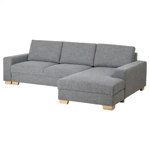 Bild 1 von SÖRVALLEN 3er-Bettsofa mit Récamiere, rechts/Lejde grau/schwarz