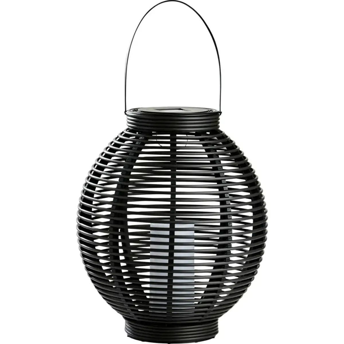 Bild 1 von Solar LED-Laterne Rattan-Optik in Schwarz-Anthrazit