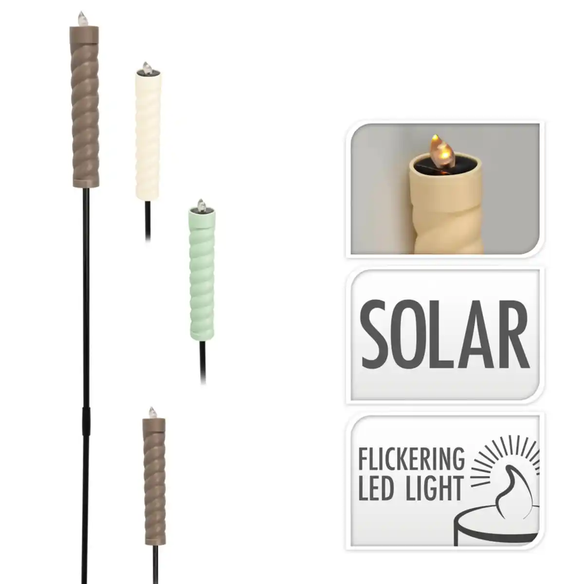 Bild 1 von Solarfackel mit LED-Flamme ca. 97 cm - Farbauswahl