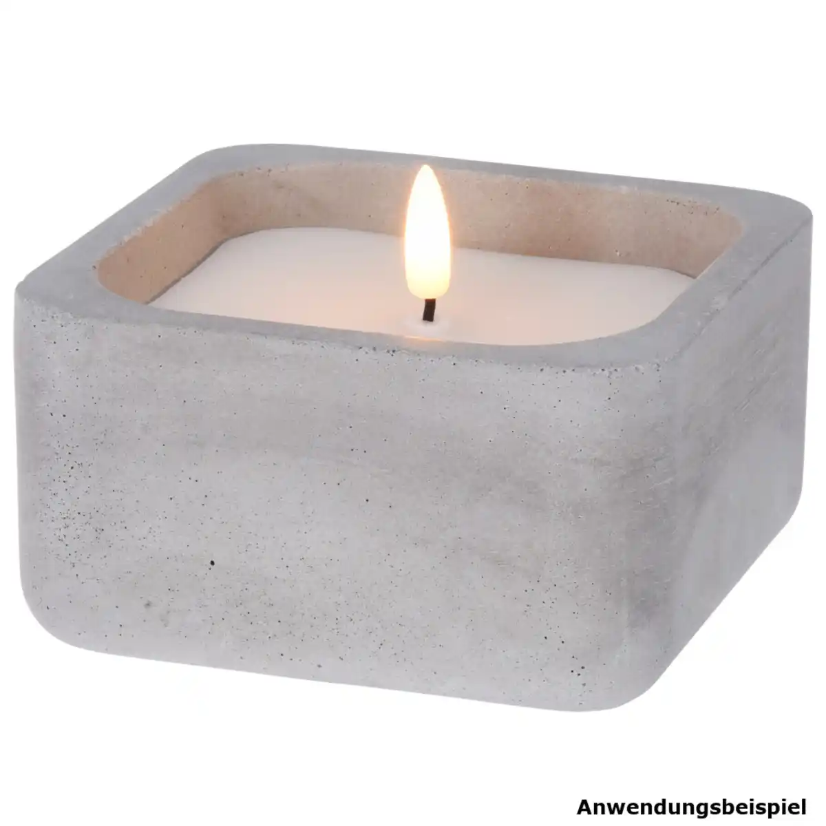 Bild 1 von LED Kerze im Betontopf, batteriebetrieben